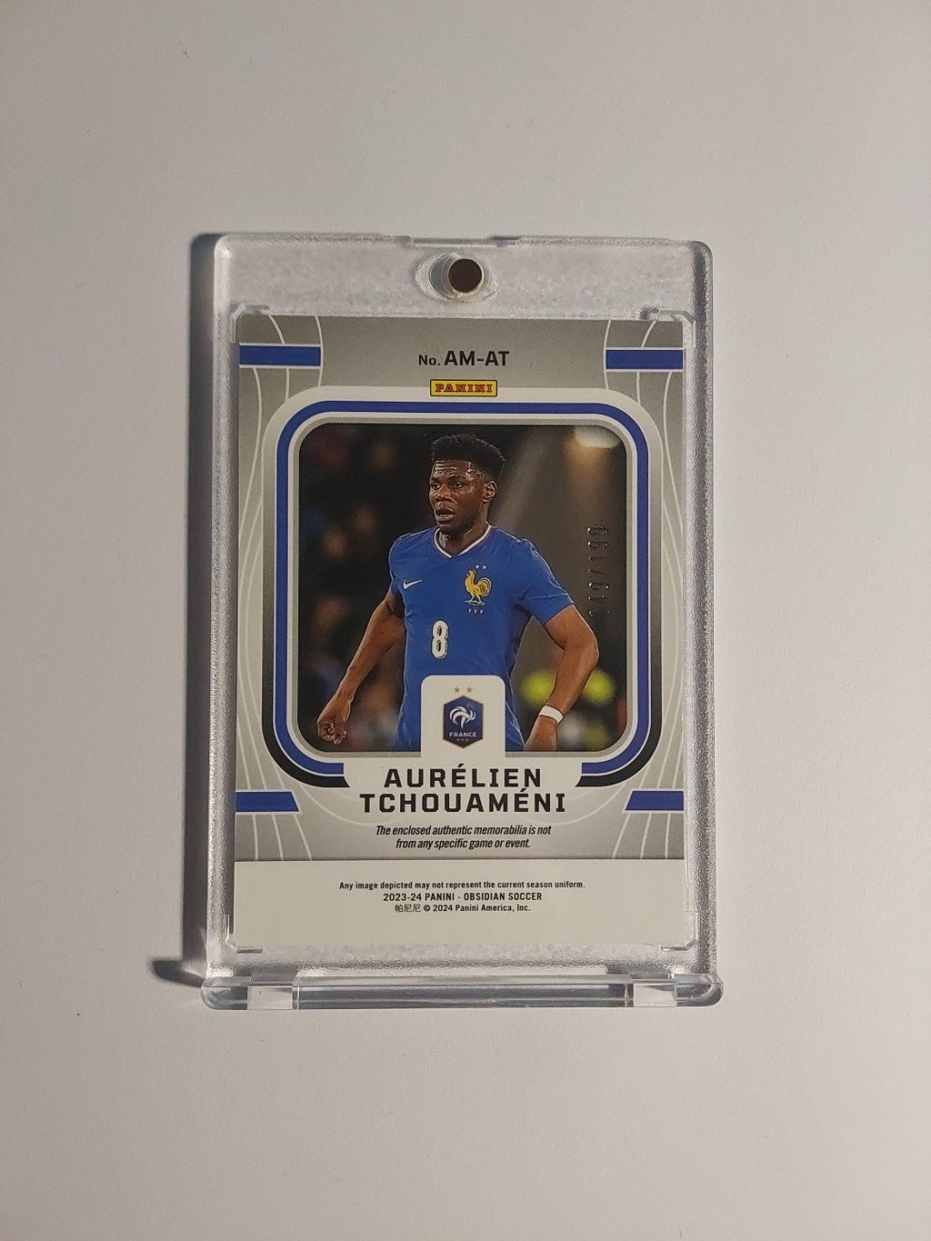 Panini Obsidian 2023-24 Aurelien Tchouameni Frankreich Patch Parallel 149/199 – Bild 2