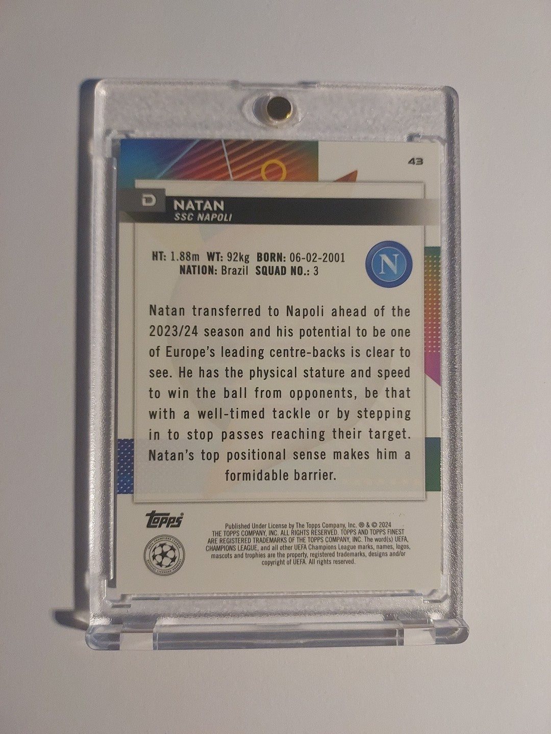 Topps UCC Finest 23-24 Natan SSC Neapel Numbered 36/250 Rookie Parallel Limited – Bild 2