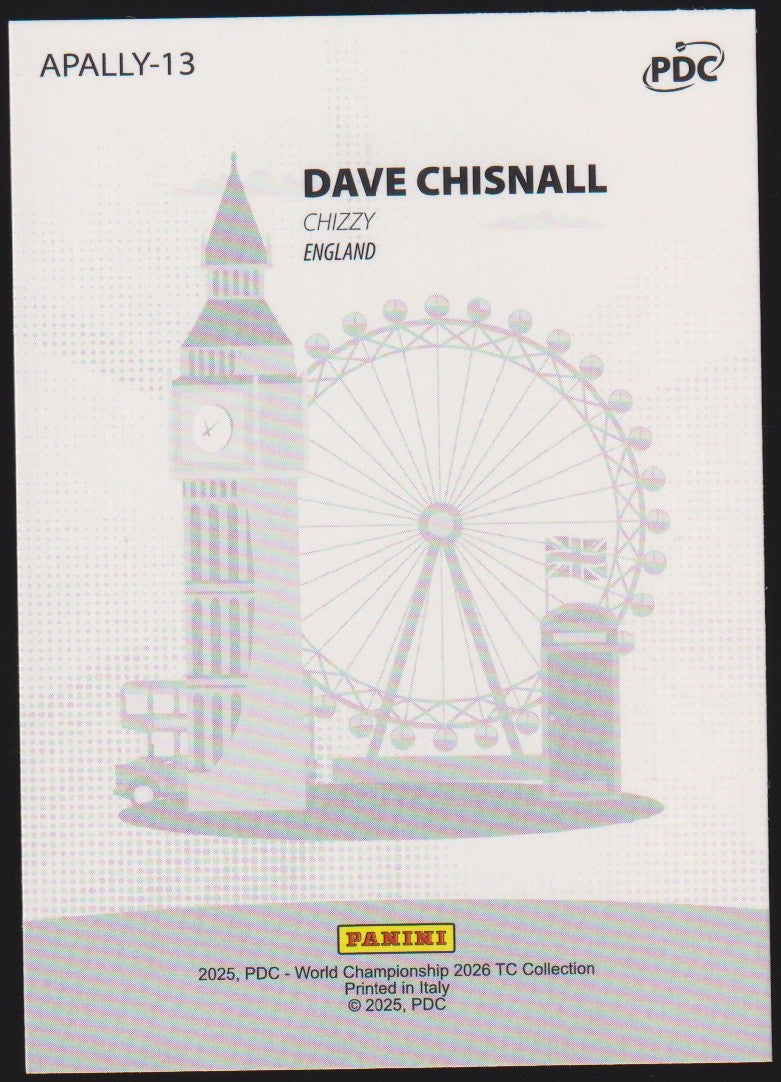 Panini PDC World Championship 2026 Dave Chisnall "Chizzy" Refractor Parallel – Bild 2