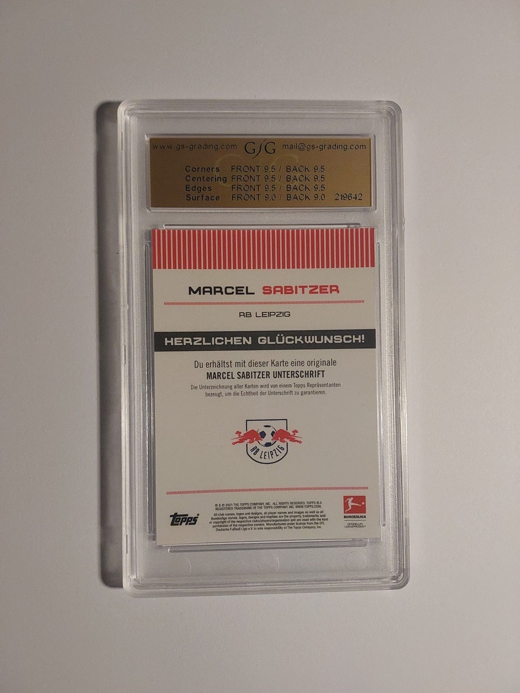 Topps Stars Season 2020-21 Marcel Sabitzer Auto Leipzig Parallel /25 GSG 9.0 PSA – Bild 2