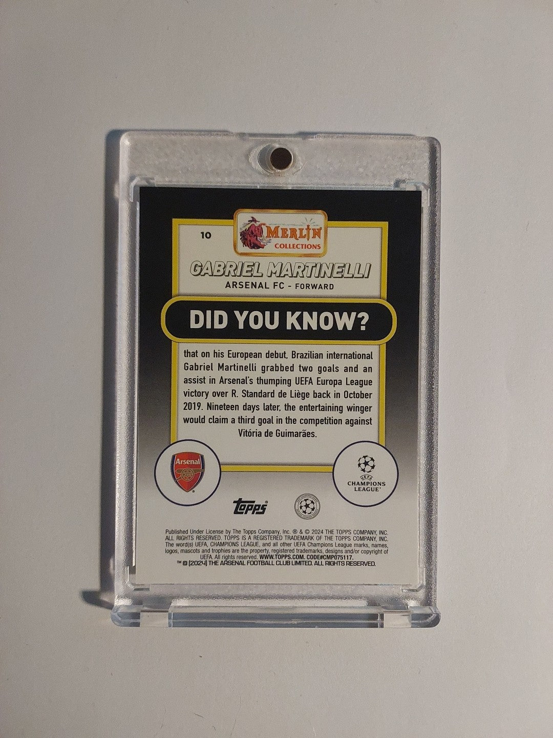 Topps Merlin 2023-24 Gabriel Martinelli Arsenal Parallel 78/175 Refractor Rare – Bild 2