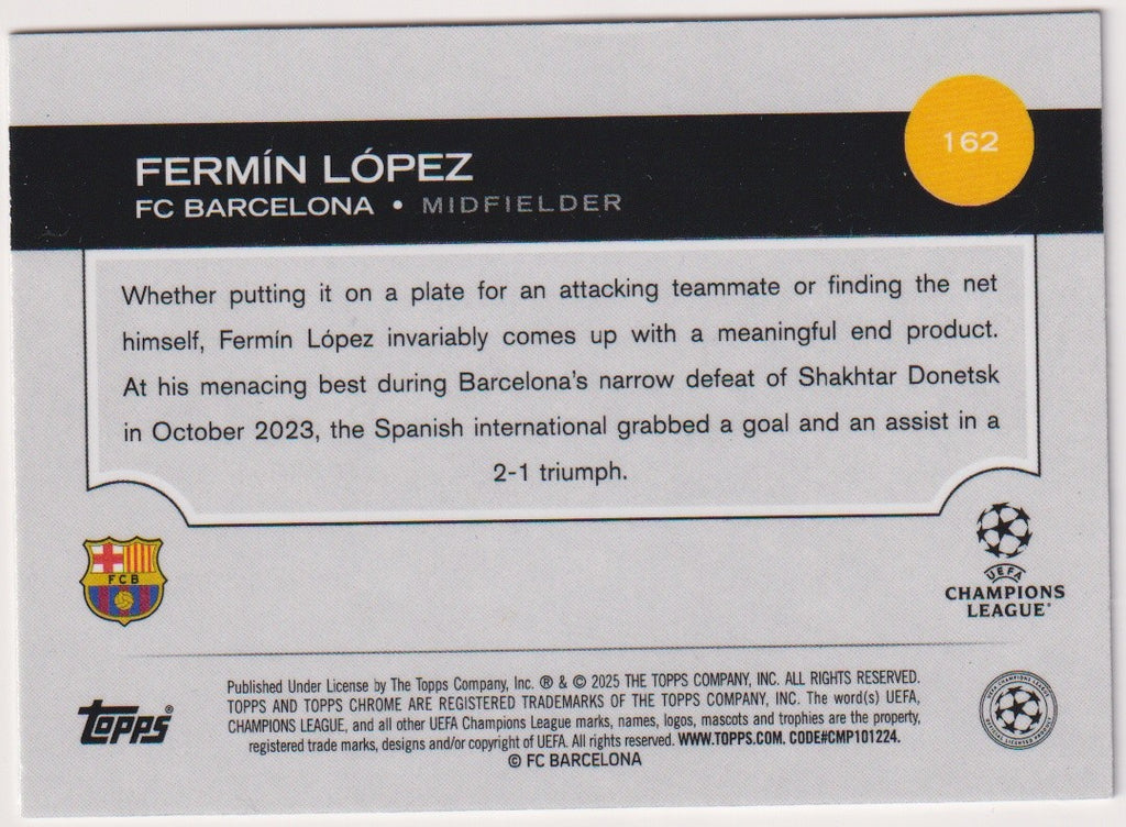 Topps Chrome 2025-26 Fermín López Rookie FC Barcelona Parallel Rare – Bild 2