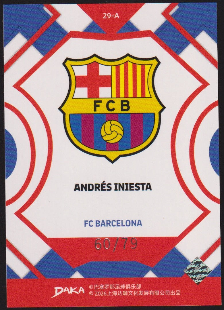 Daka 2025-26 Andres Iniesta FC Barcelona Parallel 60/79 Refractor Rare – Bild 2