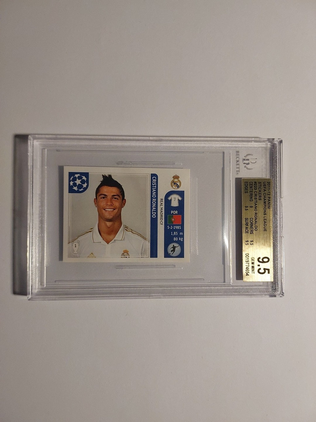 Panini Champions League 2011-12 Cristiano Ronaldo Real Madrid BGS 9.5 PSA POP 1 – Bild 2