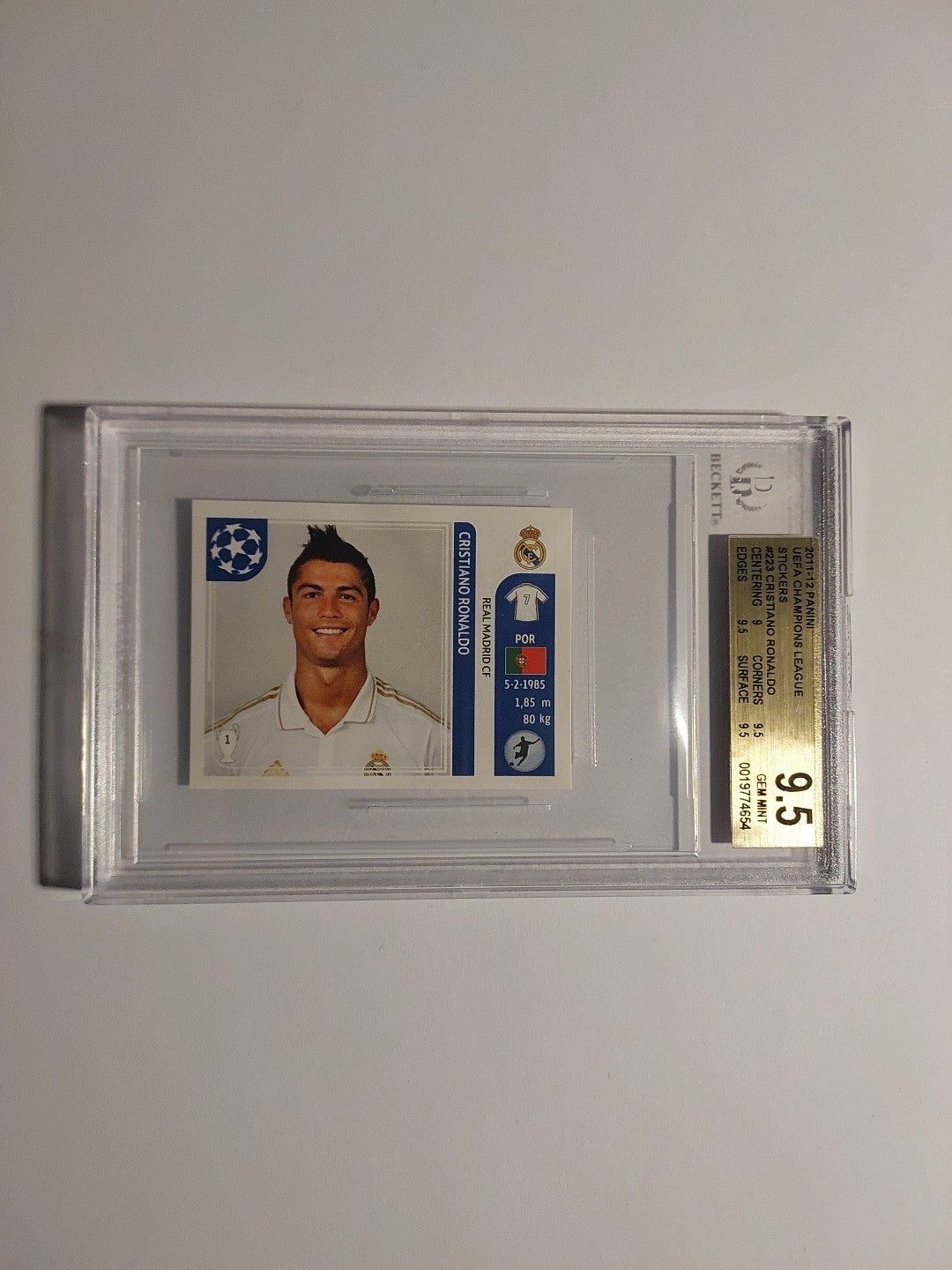 Panini Champions League 2011-12 Cristiano Ronaldo Real Madrid BGS 9.5 PSA POP 1 – Bild 2