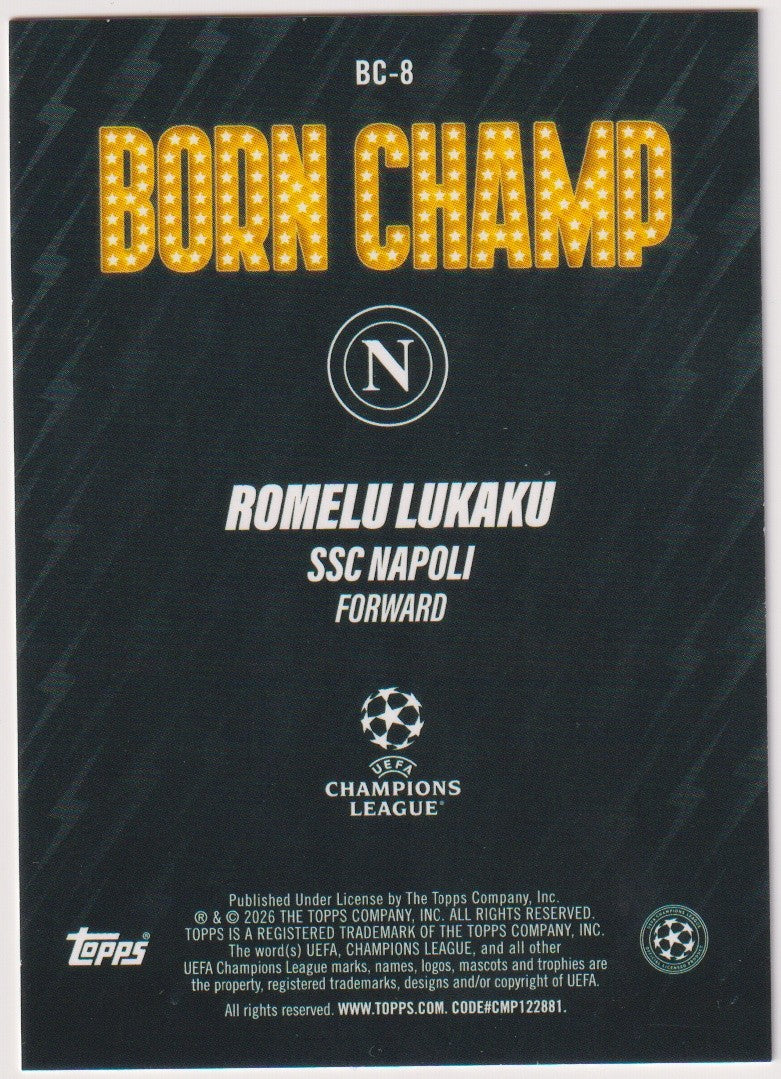 Topps Born Champ 2026-27 Romelu Lukaku SSC Napoli Parallel Rare BC-8 – Bild 2