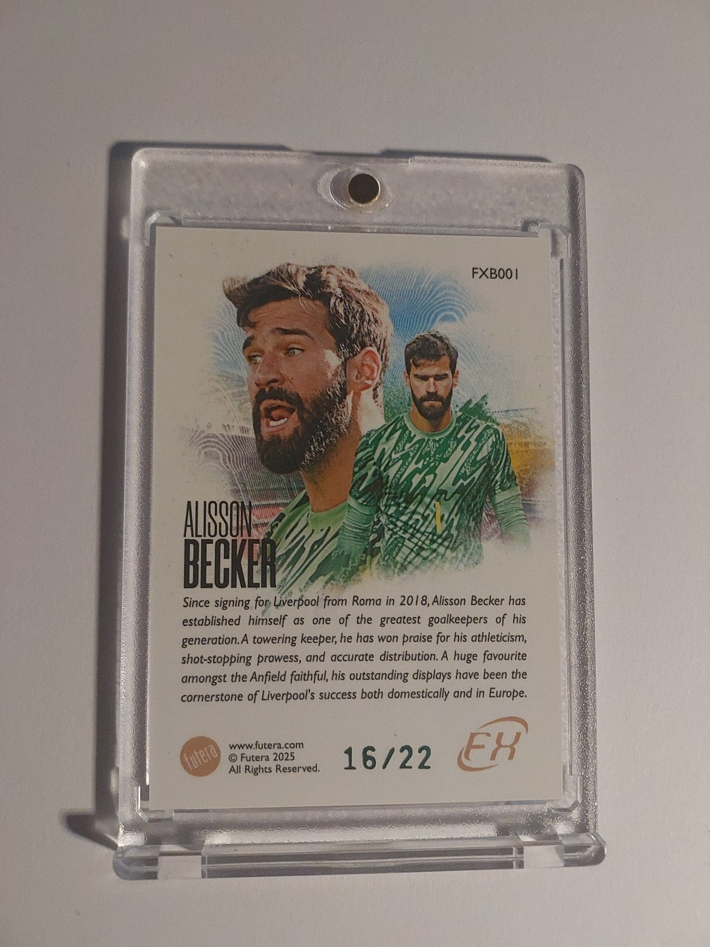 Futera Unique 2025 Alisson Becker Brasilien Nummeriert 16/22 Parallel Ultra Rare – Bild 2
