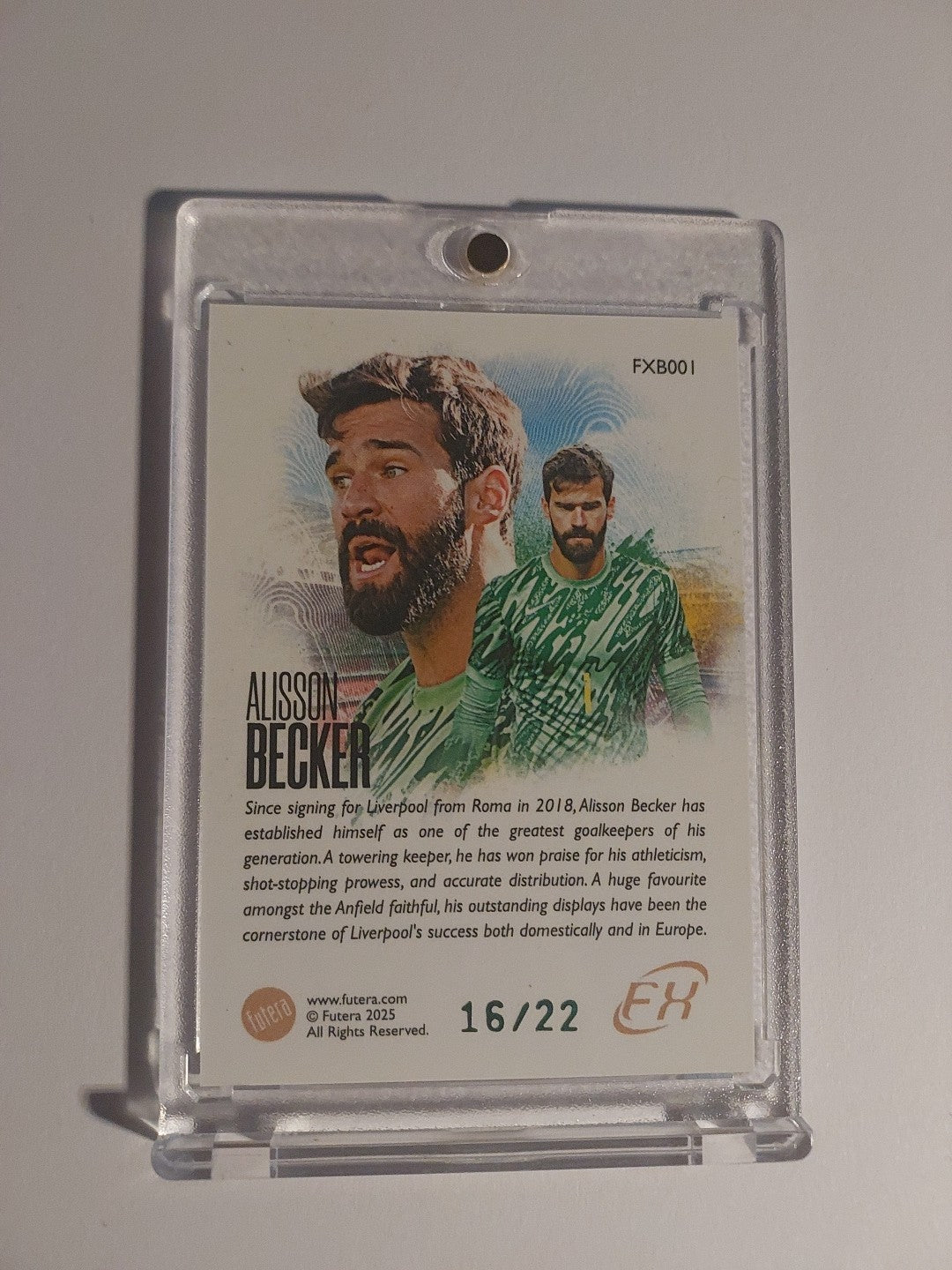 Futera Unique 2025 Alisson Becker Brasilien Nummeriert 16/22 Parallel Ultra Rare – Bild 2
