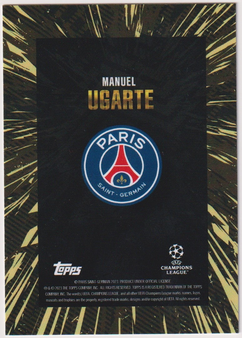 Topps Gold 2022-23 Manuel Ugarte Paris Saint-Germain Champions League Parallel – Bild 2