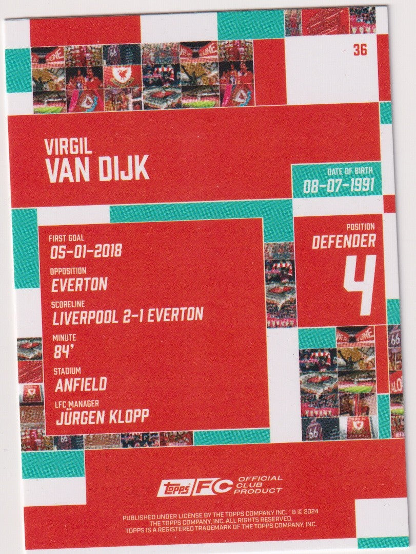 Topps Official Club Product 2024-25 Virgil van Dijk Liverpool FC Parallel – Bild 2