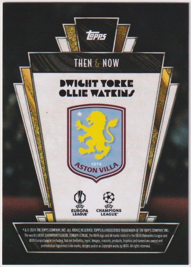 Topps Then & Now 2023-24 Dwight Yorke & Ollie Watkins Aston Villa Parallel Rare – Bild 2