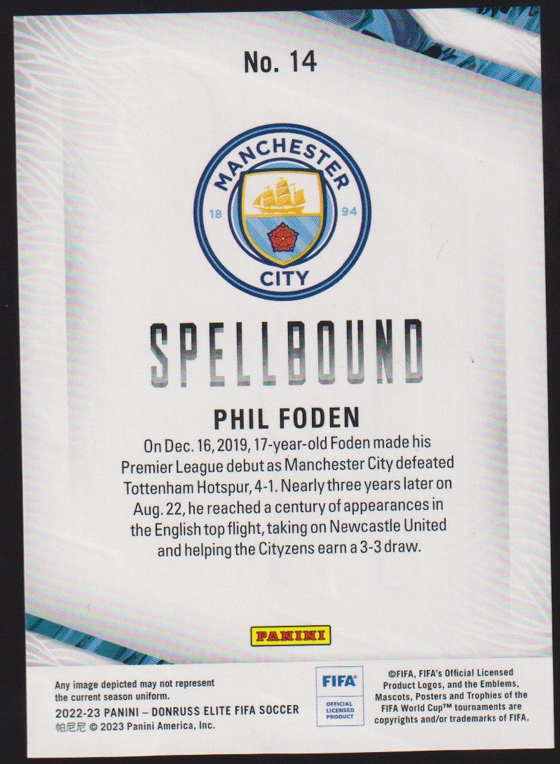Panini Donruss Elite FIFA Soccer 2022-23 Phil Foden Manchester City Parallel – Bild 2