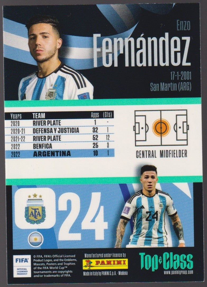 Panini 2021-22 Enzo Fernandez Argentinien New Sensation Parallel Refractor – Bild 2