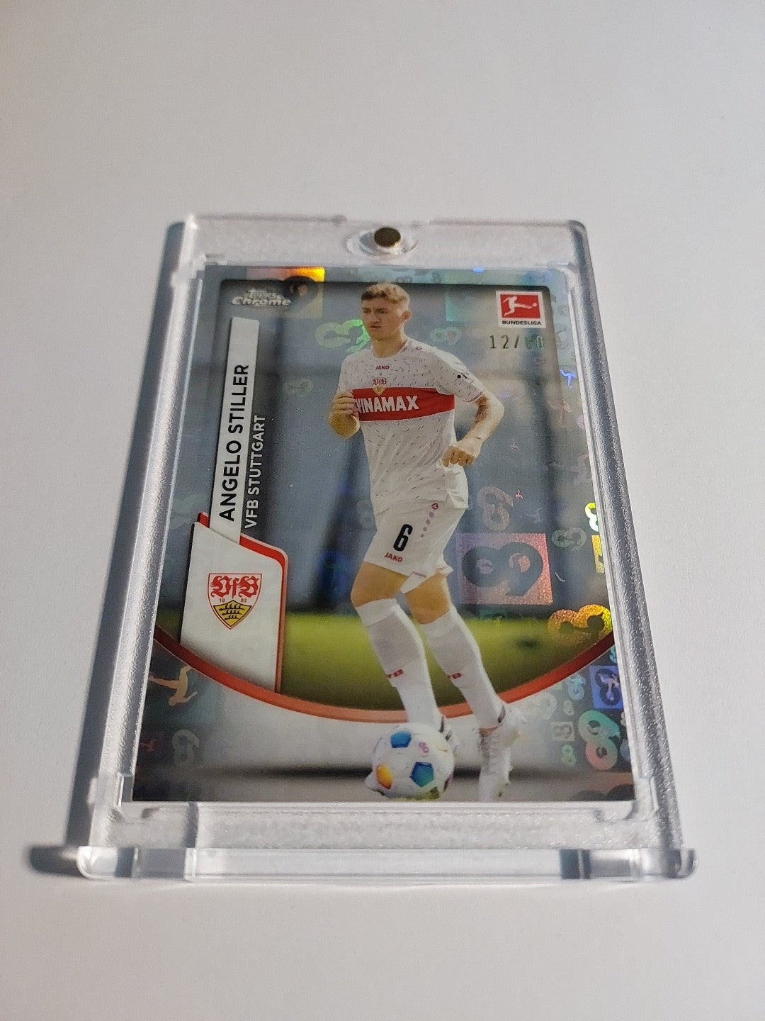 Topps Chrome Bundesliga 2023-24 Angelo Stiller VfB Stuttgart Parallel 12/60 Rare – Bild 2