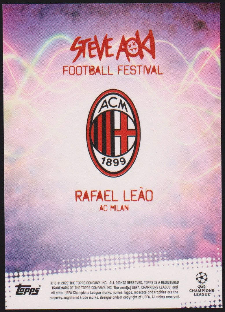 Topps Steve Aoki Football Festival 2021-22 Rafael Leão AC Milan Parallel Rare – Bild 2