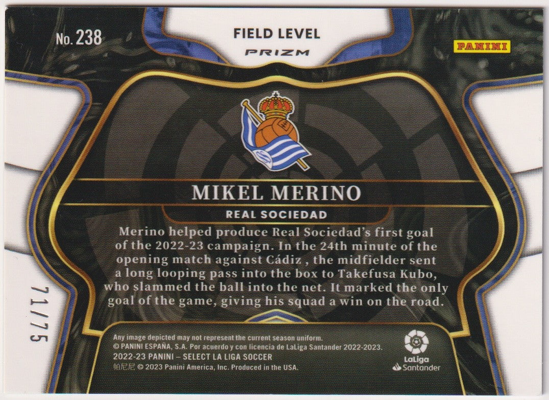 Panini Select 2022-23 Mikel Merino Real Sociedad La Liga Soccer Parallel 71/75 – Bild 2