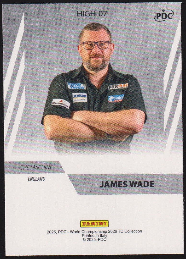 Panini PDC World Championship 2026 James Wade "The Machine" Refractor Parallel – Bild 2