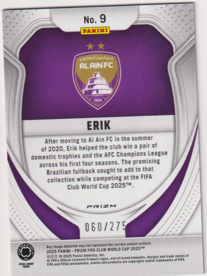 Panini Prizm 2025-26 Erik Rookie Al Ain FC FIFA Club World Cup 2025™ Parallel – Bild 2