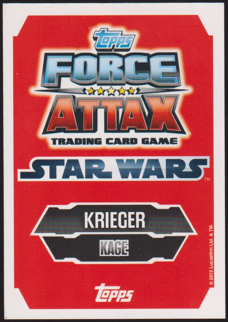Topps Star Wars 2012 Kage-Krieger Kage TCG Rare #210 – Bild 2