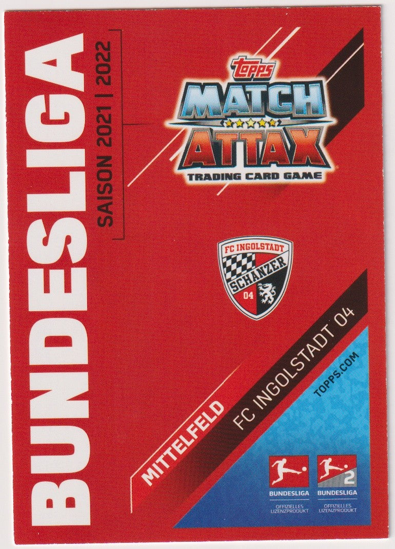 Topps Match Attax 2021-22 Marcel Gaus On Card Auto FC Ingolstadt 04 Trading – Bild 2