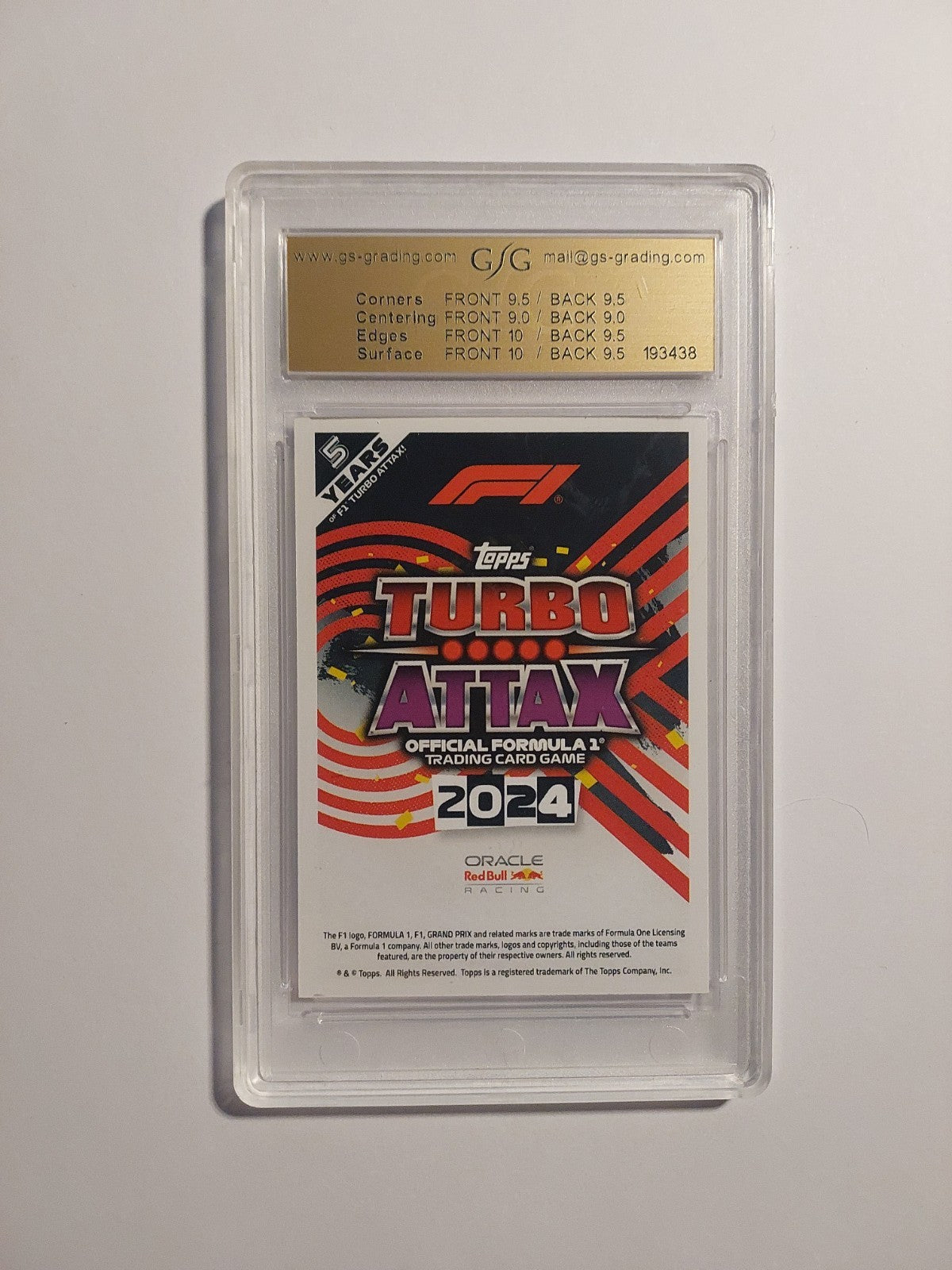 Topps Turbo 2024 Max Verstappen RB Racing F1 GSG 9 = PSA Parallel Jumbo Limited – Bild 2