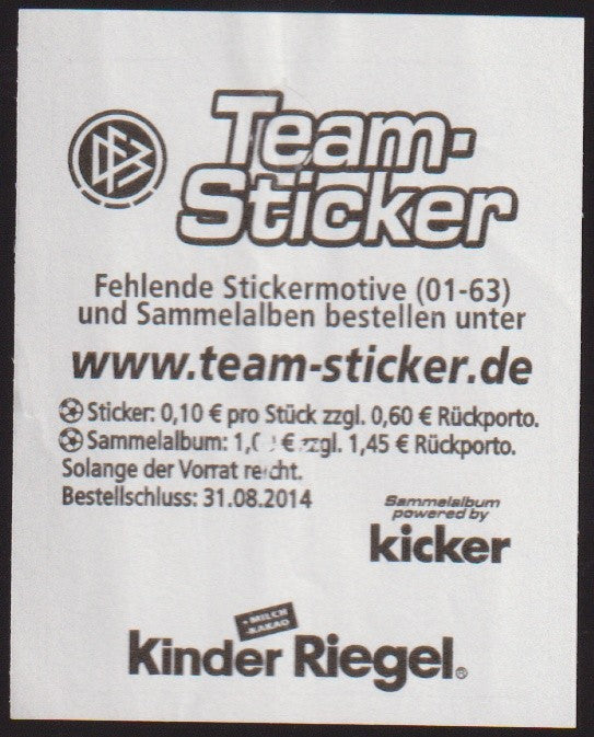 Kinder Riegel Sticker WM 2014 Nr.40 Bastian Schweinsteiger Deutschland Parallel – Bild 2