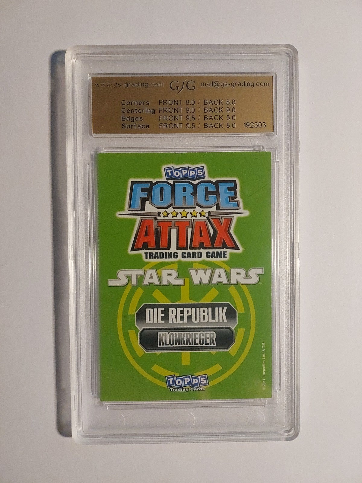 Topps Star Wars 2011 Klonkrieger Phase 1 Republik GSG 7 = PSA Rare Vintage – Bild 2