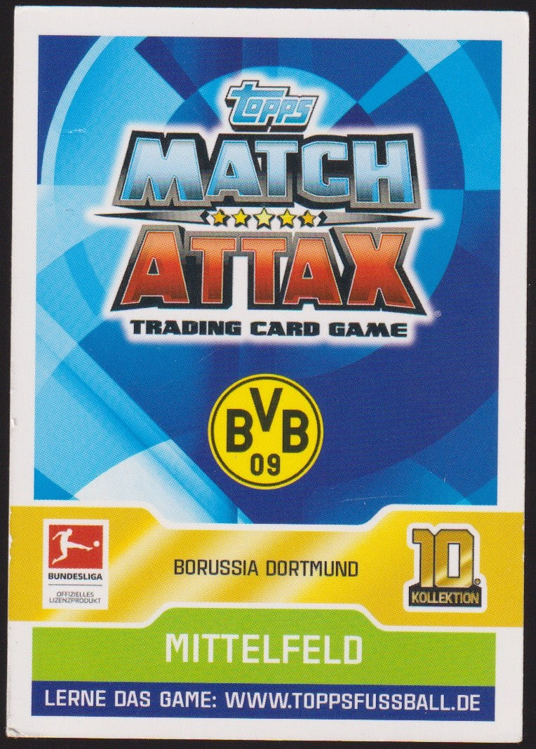 Topps Match Attax Mario Götze Borussia Dortmund 10. Kollektion Parallel Rare – Bild 2