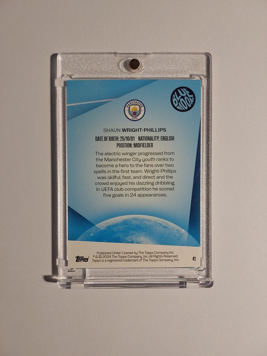 Topps Manchester City Blue Moon 2024-25 Shaun Wright-Phillips Parallel 9/50 Rare – Bild 2