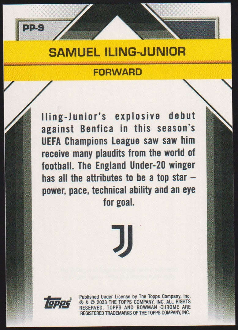 Topps Chrome 2023-24 Samuel Iling-Junior Rookie Juventus Parallel Nr. PP-9 – Bild 2