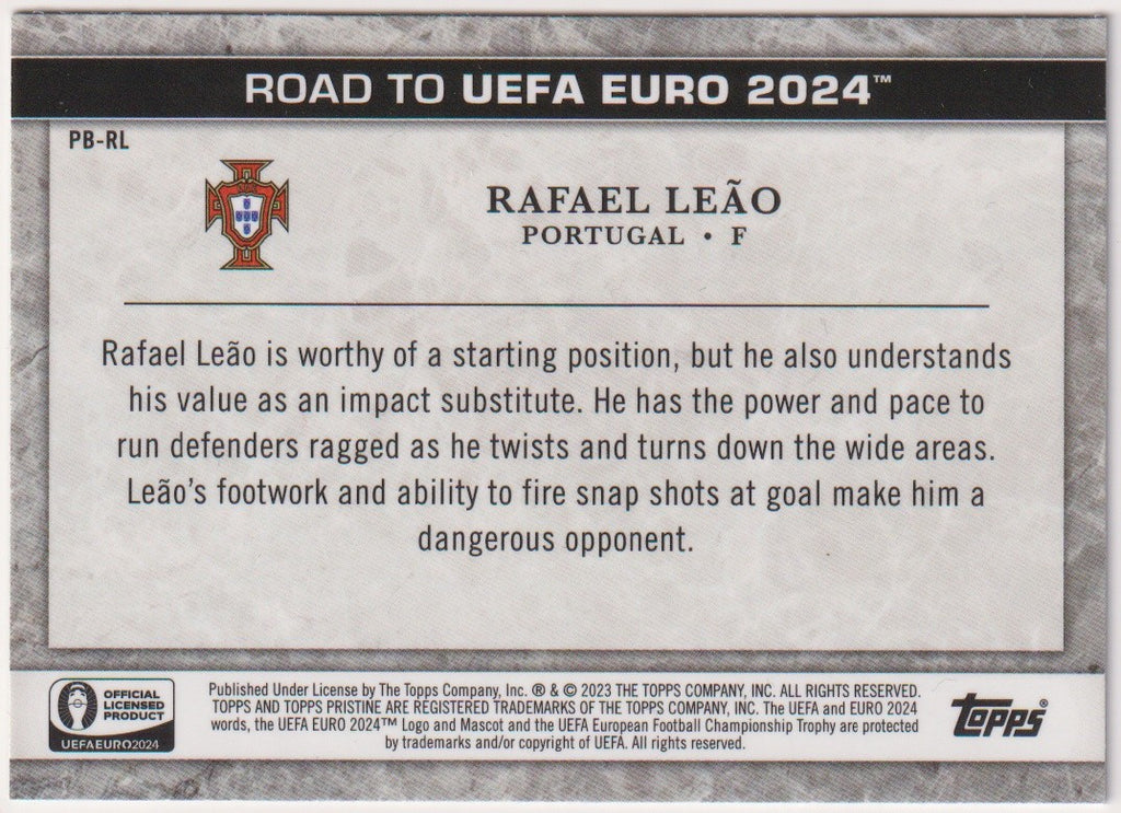 Topps Road to UEFA Euro 2024 2023-24 Rafael Leão Portugal Parallel Rare – Bild 2