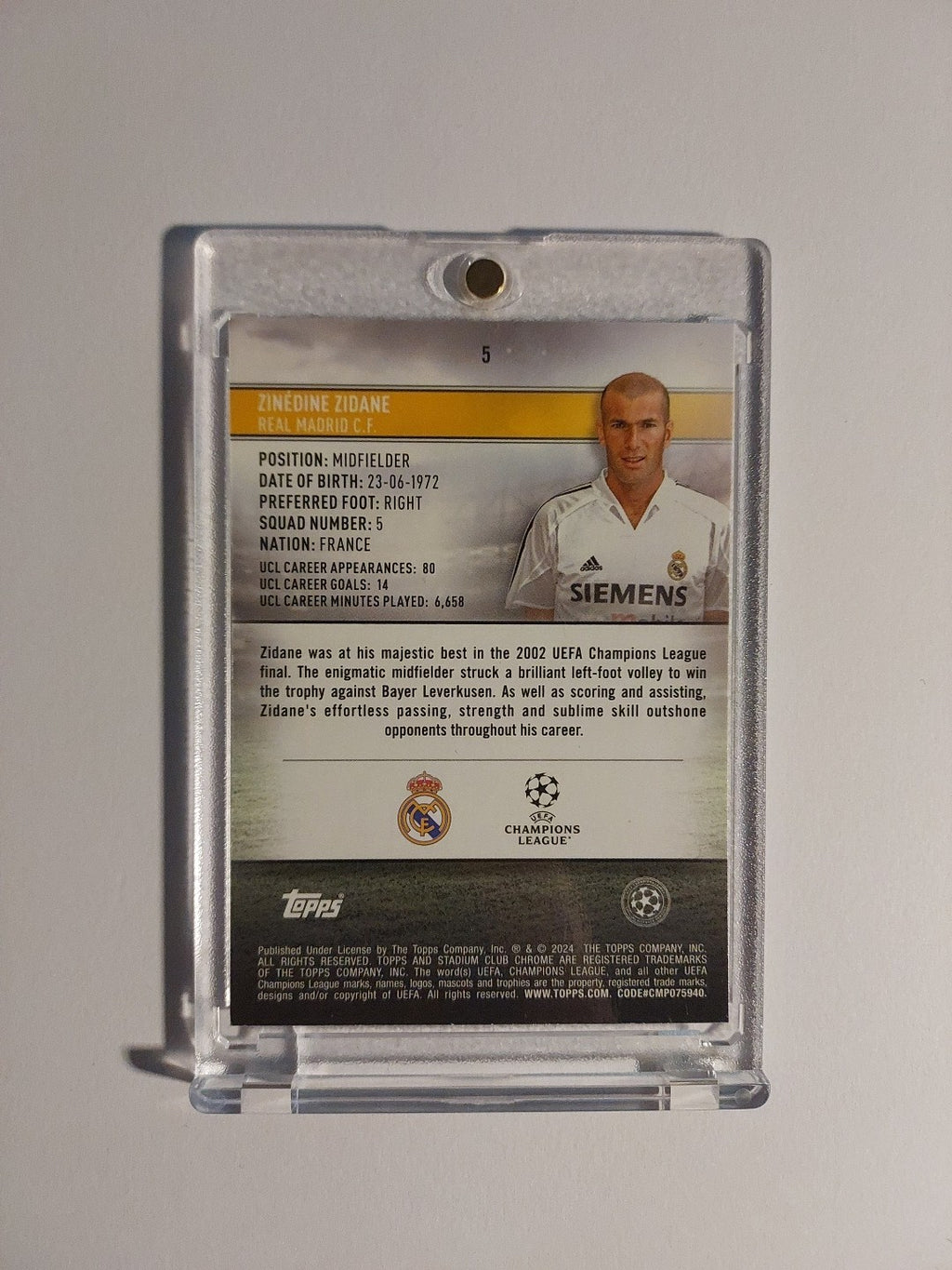 Topps Stadium Club 2023-24 Zinedine Zidane Real Madrid Parallel Insert Rare Hit – Bild 2