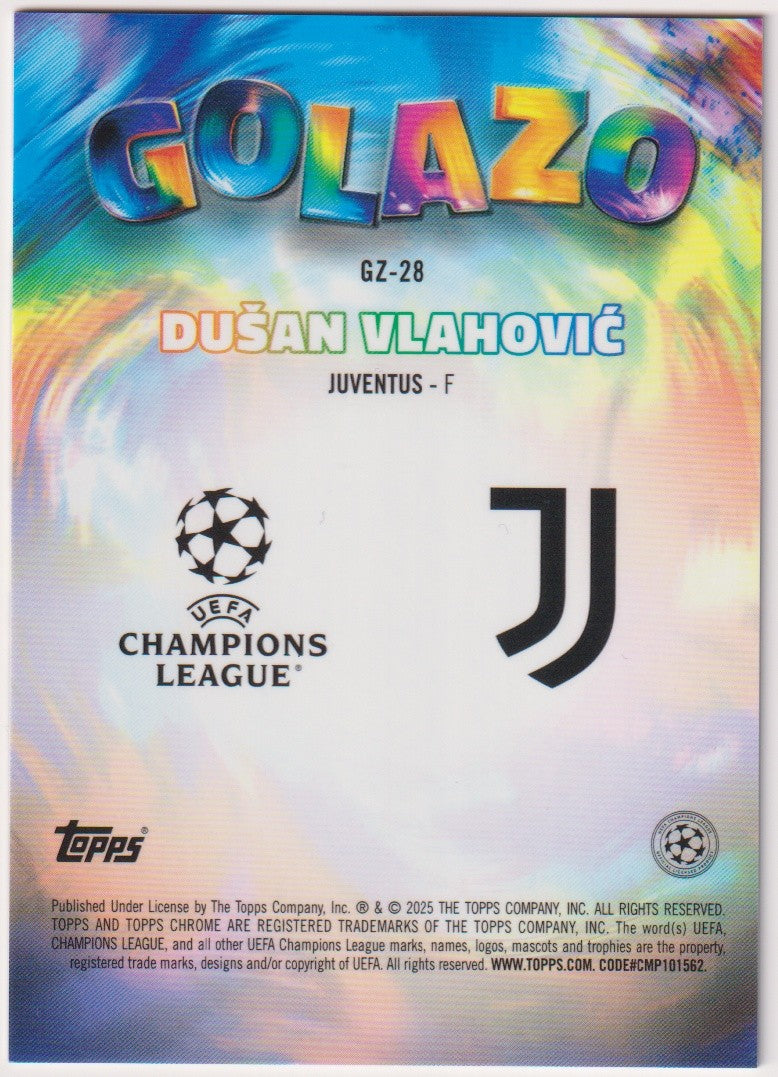Topps Chrome 2025-26 Dušan Vlahović Juventus F.C. Golazo Parallel 16/75 – Bild 2