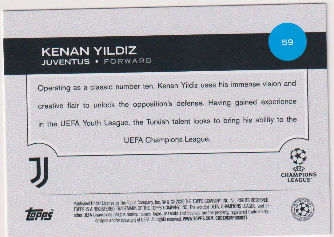 Topps Future Stars 2025-26 Kenan Yildiz Rookie Juventus All-Star Rookie Parallel – Bild 2