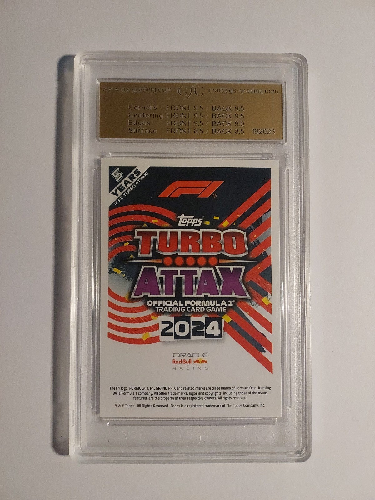 Topps Turbo 2024 Max Verstappen Formel 1 RB Racing GSG 9 = PSA Rainbow Foil Rare – Bild 2