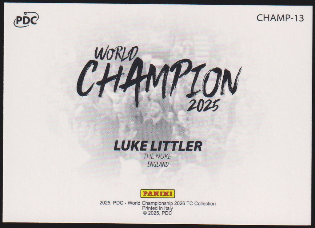 Panini PDC World Championship 2026 Luke Littler "The Nuke" Refractor Parallel – Bild 2