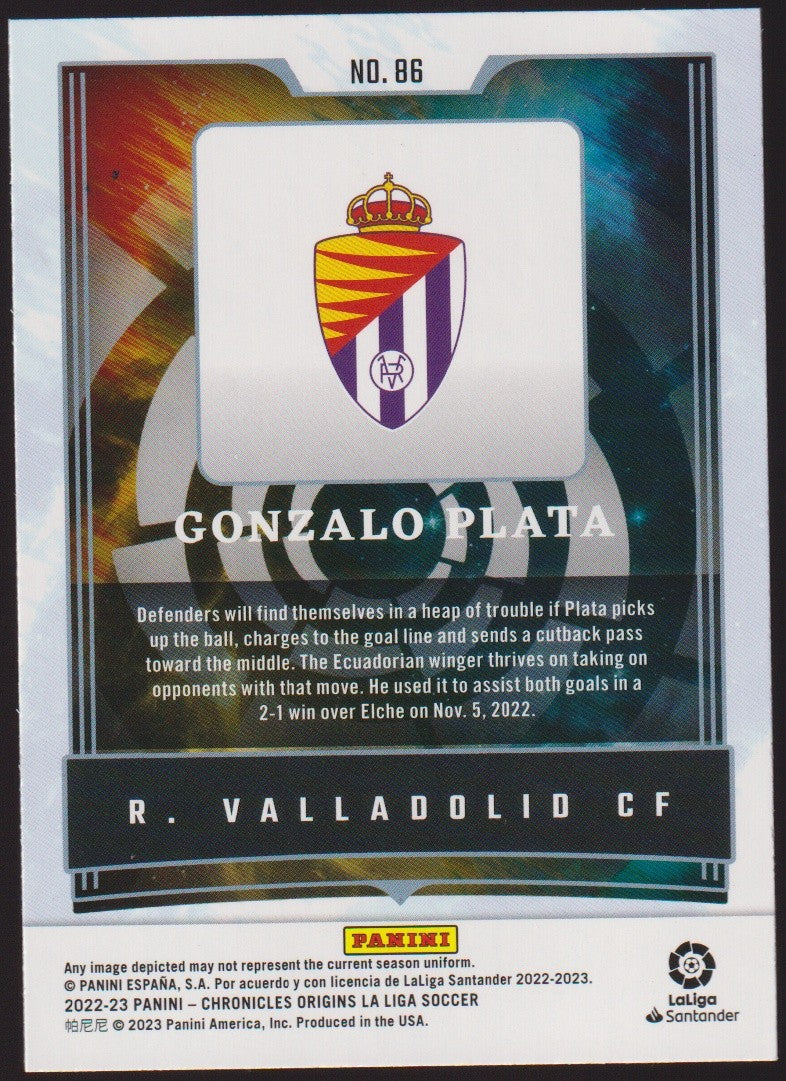 Panini 2022-23 Gonzalo Plata R. Valladolid CF LaLiga Santander Parallel – Bild 2