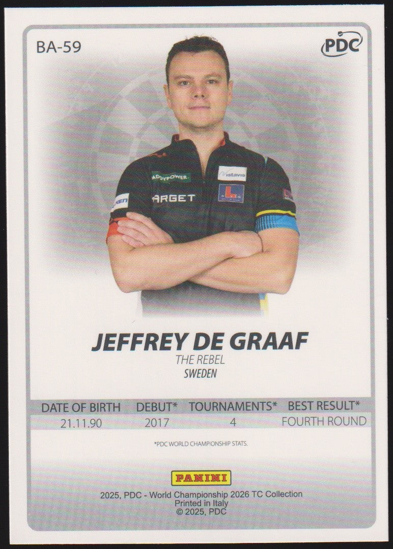Panini PDC World Championship 2026 Jeffrey de Graaf Refractor Parallel – Bild 2