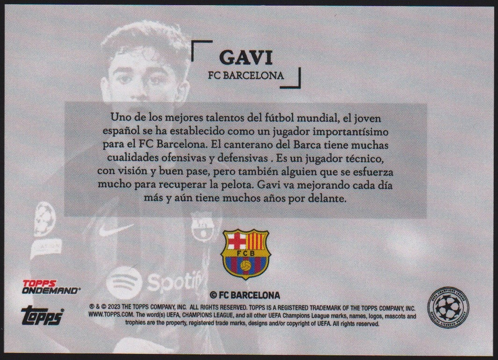 Topps Champions League Gavi FC Barcelona On Demand Parallel Rare – Bild 2