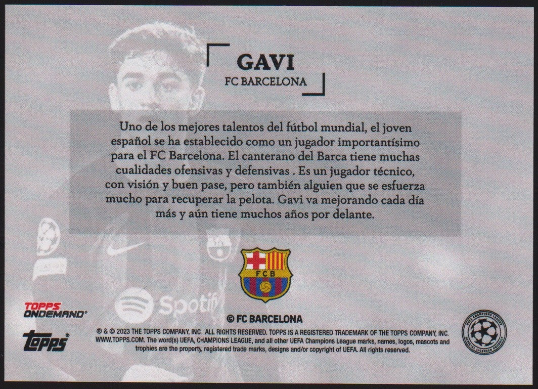 Topps Champions League Gavi FC Barcelona On Demand Parallel Rare – Bild 2