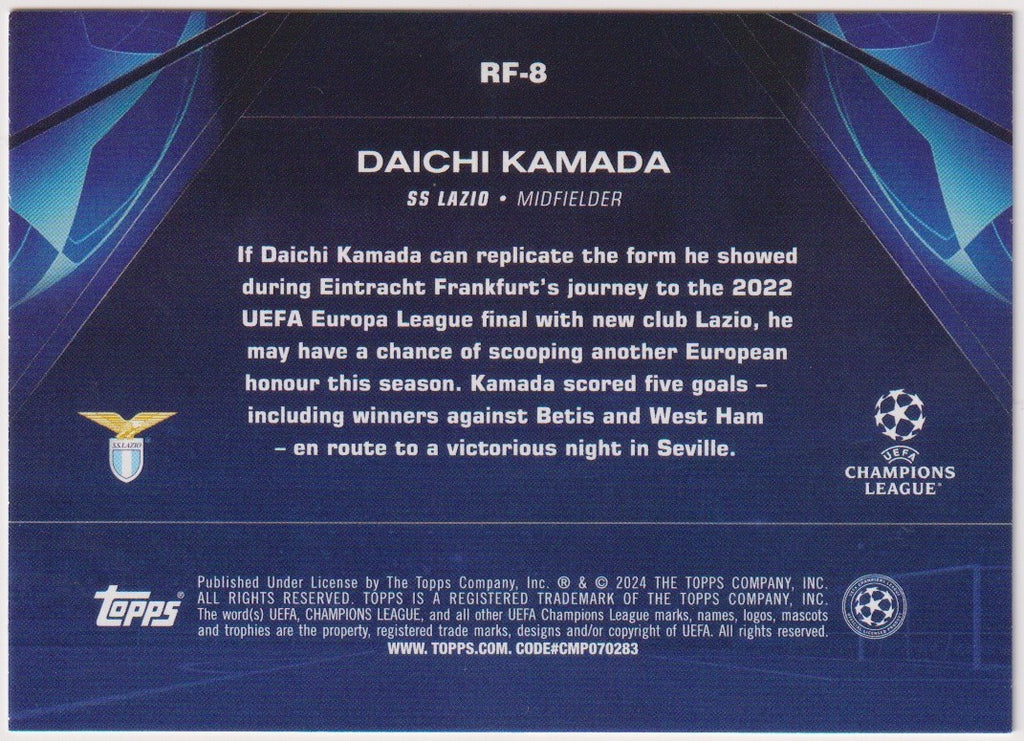 Topps Road 2023-24 Daichi Kamada SS Lazio UEFA Champions League Parallel – Bild 2