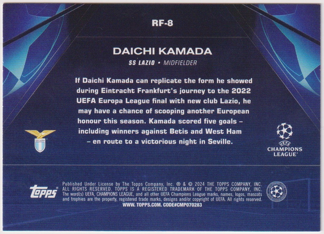 Topps Road 2023-24 Daichi Kamada SS Lazio UEFA Champions League Parallel – Bild 2