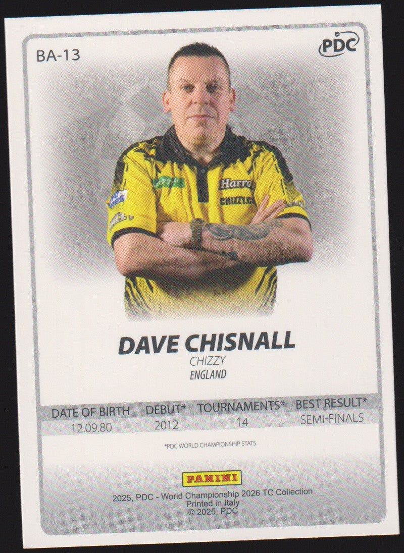 Panini PDC World Championship 2026 Dave Chisnall "Chizzy" Refractor Parallel – Bild 2