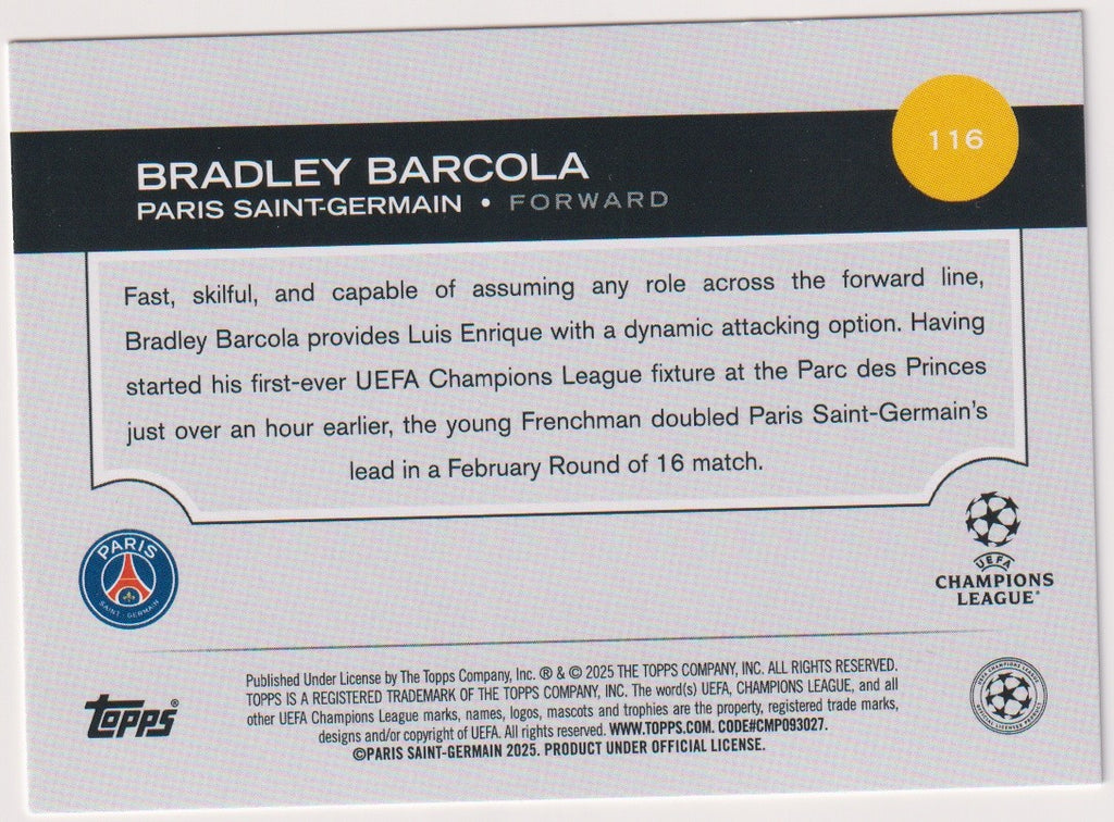 Topps Future Stars 2025-26 Bradley Barcola Rookie Paris Saint-Germain Topps – Bild 2