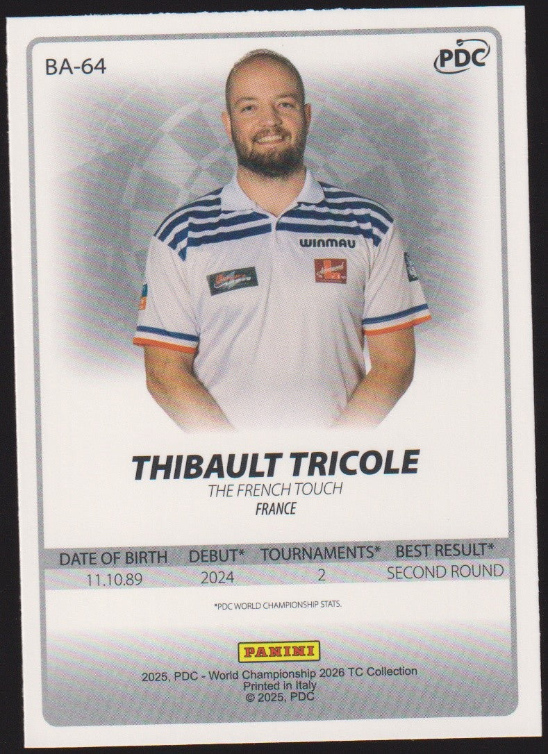 Panini PDC World Championship 2026 Thibault Tricole Refractor Parallel – Bild 2