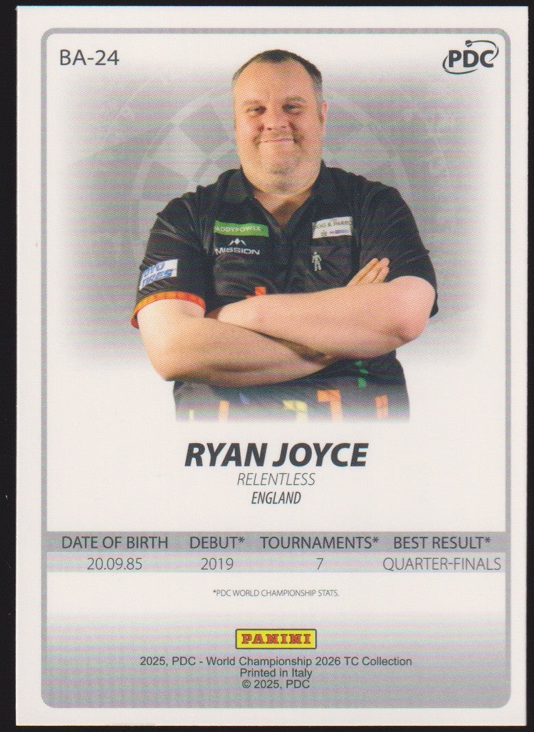 Panini PDC World Championship 2026 Ryan Joyce Refractor Parallel – Bild 2