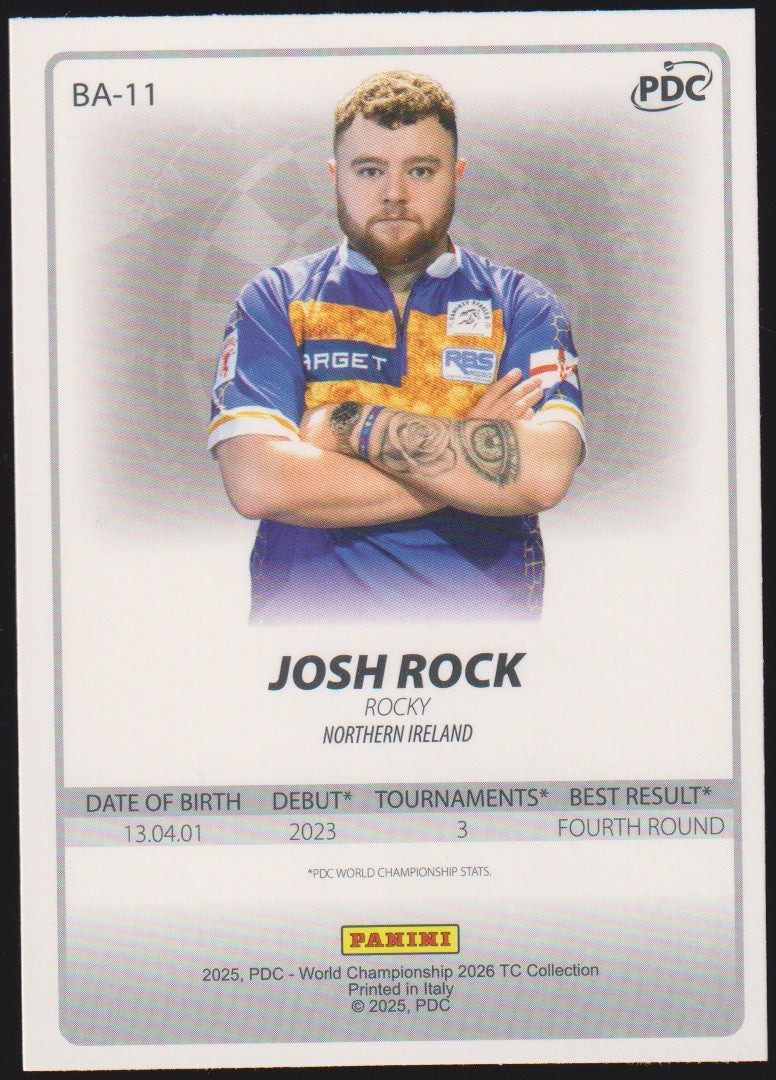 Panini PDC World Championship 2026 Josh Rock "Rocky" Refractor Parallel – Bild 2