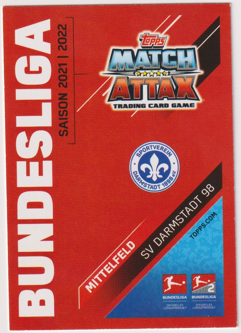 Topps Match Attax 2021-22 Emir Karic On Card Auto SV Darmstadt 98 Bundesliga – Bild 2