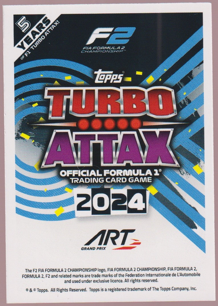 Topps FIA Formula 2 Championship 2024 Victor Martins Turbo Attax Parallel Rare – Bild 2