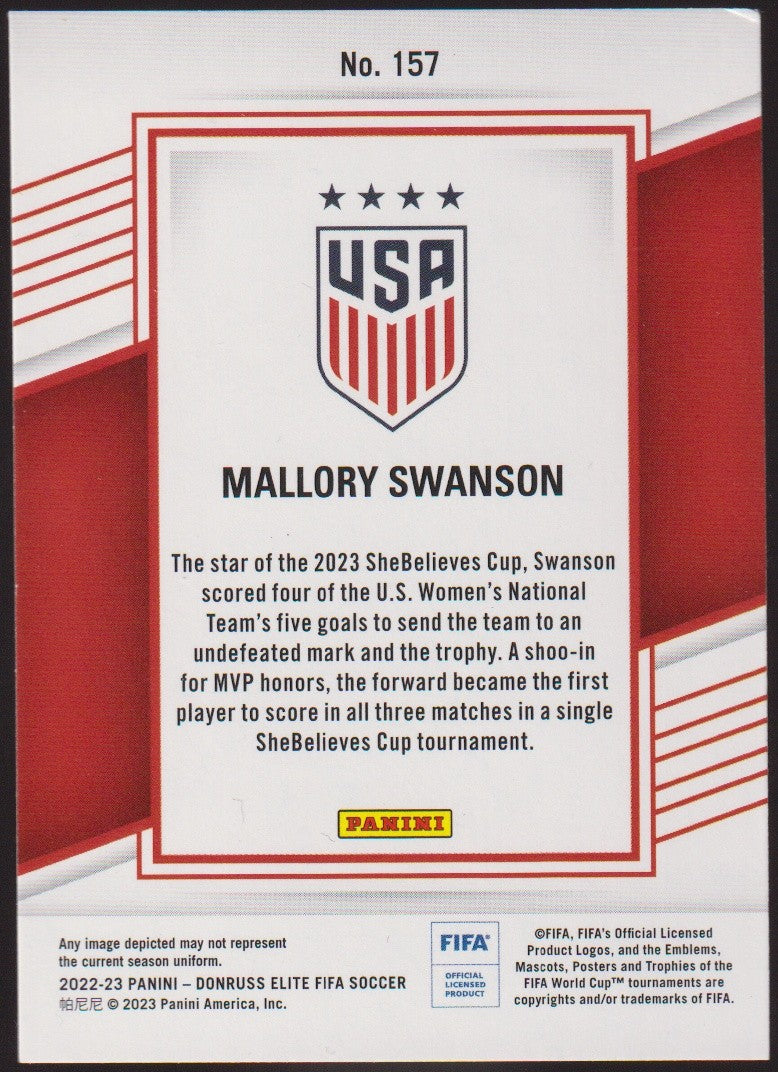 Panini 2022-23 Mallory Swanson United States Women's National Team Parallel – Bild 2